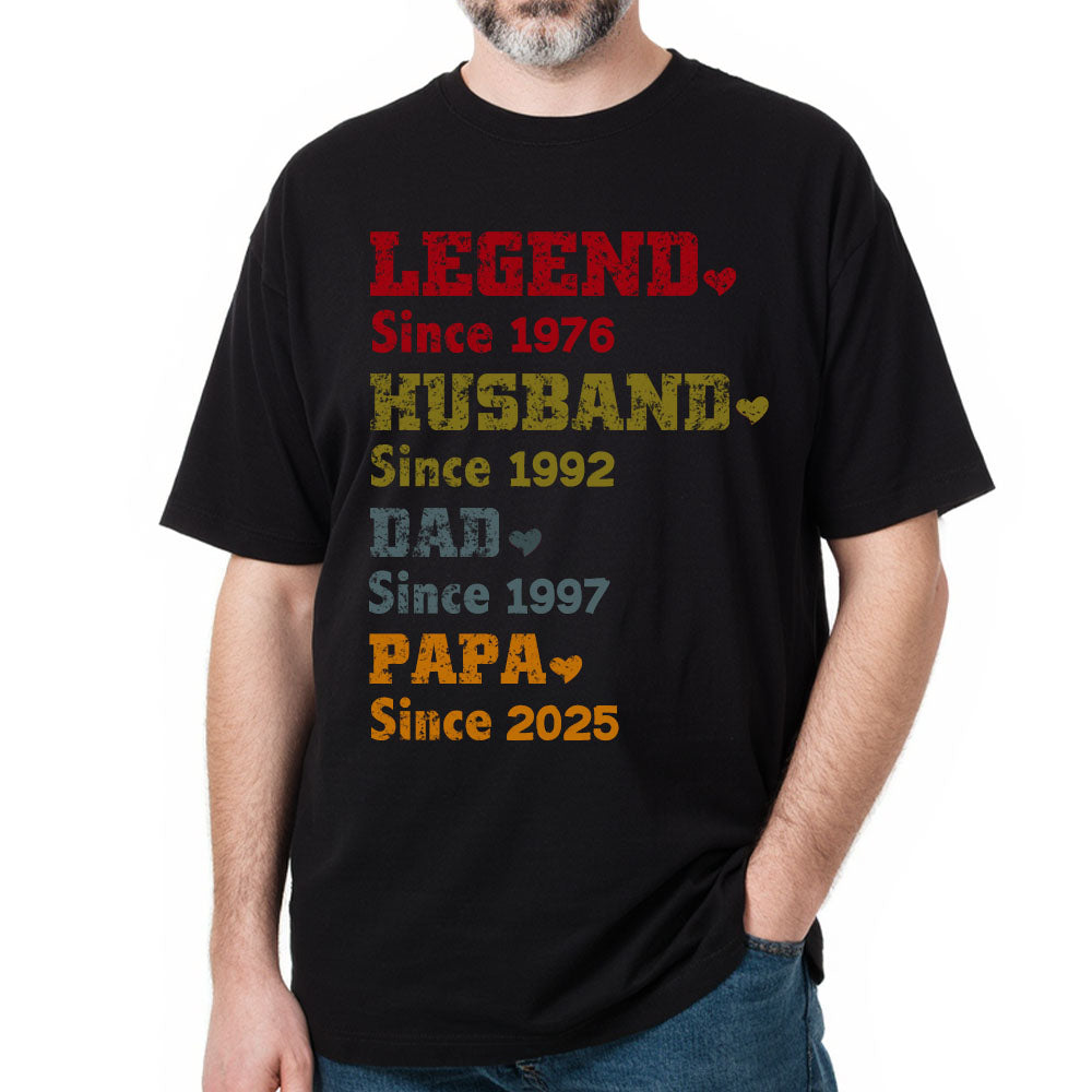 Legend Husband Daddy Grandpa - Family Personalized Custom Unisex T-shirt, Premium T-shirt, Hoodie - Father's Day, Birthday Gift For Dad, Grandpa