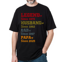 Legend Husband Daddy Grandpa - Family Personalized Custom Unisex T-shirt, Premium T-shirt, Hoodie - Father's Day, Birthday Gift For Dad, Grandpa