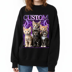 Custom Photo Unisex Vintage T-shirt, Hoodie, Sweatshirt  for Cat Lovers,Pet Lovers, Family Member