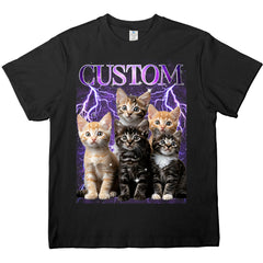 Custom Photo Unisex Vintage T-shirt, Hoodie, Sweatshirt  for Cat Lovers,Pet Lovers, Family Member