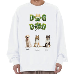 St.Patrick's Day Day Custom Photo Dog Dad Shamrock Shirt