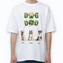 St.Patrick's Day Day Custom Photo Dog Dad Shamrock Shirt