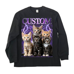 Custom Photo Unisex Vintage T-shirt, Hoodie, Sweatshirt  for Cat Lovers,Pet Lovers, Family Member