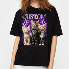 Custom Photo Unisex Vintage T-shirt, Hoodie, Sweatshirt  for Cat Lovers,Pet Lovers, Family Member